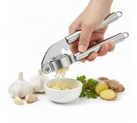 HiFEN® Premium Garlic Press, Heavy Duty Stainless Steel Garlic Crusher & Mincer Tool for Garlic & Ginger, Easy to Clean, Dishwasher Safe Garlic Presser with Ergonomic Handle & Hanging Loop