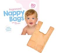HiFEN® Scented Baby Nappy Bags with Tie Handles Antibacterial Fragranced Disposable Diaper Sacks Bags Dispenser for Babies Travel - Pack of 300