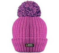 HiFEN® Winter Hats for Women, Fleece-Lined Knitted Ribbed Pom Pom Beanie, Soft Warm Double-Layer Thermal Hat, Ideal for Running, Hiking, Cycling and Outdoor, One Size, Dusky Pink