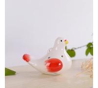 HIFFEY 1Pc Color Painting Ocarina Flute Cute 6 Hole Dove Soprano AC Ceramic Mini Piccolo Musical Instruments (Color : RED)