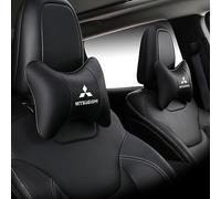 HIFFEY 2 Pcs Car Seat Neck Pillow For Mitsubishi Outlander ASX Pajero Eclipse Cross Car Seat Headrest Protects Neck And Vertebrae Breathable Rest Pillow Comfortable Accessory,Black