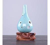 HIFFEY 6 Holes Alto Tone C Ocarina Flute Fission Style Ceramic Black Pottery Smoky Glaze Flute Musical Instrument Pendant Beginner (Color : Blue)