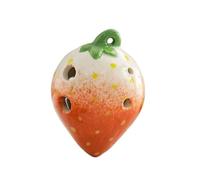 HIFFEY 6 Holes Ocarina C Key Instrument Music Enlightenment Ceramics Material Strawberry Flute (Color : Light red)