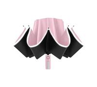 HIFFEY Automatic Folding Strong Umbrella for Men Women Windproof 10Ribs Reverse Umbrella Wind Resistant Trip Inverted Rain Umbrella (Color : Pink)