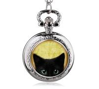 HIFFEY Little Cute Pendant Quartz Pocket Watch Pet Cat Necklace Pendants Gifts for Girls