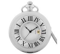 HIFFEY Pocket Watch with Calendar Minimalist Roman Numeral Quartz Pocket Watches Black/Gold/Silver/Bronze Pendant Clock Birthday Gifts (Color : Silver)