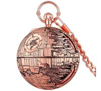 HIFFEY Punk Retro Musical Pocket Watch Men's Fob Chain Pendant Clock Antique Style Large Size Music Display Pocket Timepiece Gifts (Color : Rose Gold)