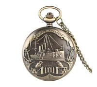 HIFFEY Retro Quartz Pocket Watch 3D Pattern Necklace Pendant Souvenir Gifts for Men Women Collectibles