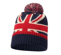 Hiffy Unisex Union Jack Flag Fur Insulated Bobble Beanie Hat Multicolour