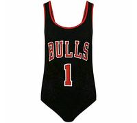 Hiffy® Women's Ladies Celebrity Inspired Bulls 33 Print Vest Sports Top T Shirt UK 8-14 (12-14, Bulls 1 Bodysuit Black)