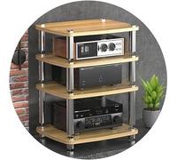 HIFI Audio Cabinet - 1/2/3/4-Tier MDF Stand for Record Player & Power Amplifier Shock-Absorbing Feet Premium Audio Rack Perfect for Home Theater & Music Lovers
