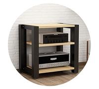 HIFI Audio Cabinet 2/3/4-Layer Stand for Stereo Equipment & Record Player - Shock-Absorbing Feet Brown-A 60x51x60cm - Perfect for Audio Video Components