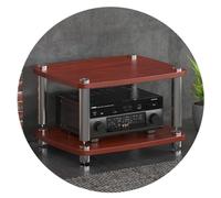 HiFi Audio Cabinet, 2/3/4 Tier MDF Turntable & Amplifier Stand, Shock-Absorbing Feet, Elegant Brown Finish, Compact Design 60x48x38 cm for Home Audio Storage.