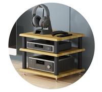 HIFI Audio Cabinet 2/3/4-Tier Multi-Layer Floor-Standing Rack | AV Shelf Media Unit for Record Player | Wooden HIFI Stand for Home Entertainment (40x35x33cm)