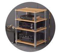 HIFI Audio Cabinet 4-Tiers TV Stand TV Cabinet Hifi Amplifier Cabinet Equipment Cabinet Speaker Rack Amplifier Rack Entertainment Media Unit(Wood color)
