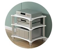 HIFI Audio Cabinet AV Shelf - Multi-Layer Design with Shock-Absorbing Feet White 60x48x62cm Perfect for Video Components & Multifunctional Storage Solution
