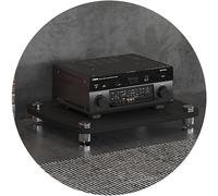 HIFI Audio Cabinet Stand - 4-Layer MDF Rack with Shock-Absorbing Feet Ideal for Power Amplifiers Record Players & Audio Equipment -Stylish Space-Saving Design