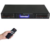 Hifi Audio Equalizer - Professional Digital Graphic Equalizer With Led Spectrum Display, Includes Remote Control And Dynamic Rhythm Tuner For Studio And Home Audio Black