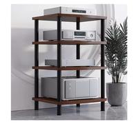 HiFi Audio Rack - 2/3/4 Tier Metal & Wood Media Stand for Amplifier, Record Player, Stereo Receiver - AV Component Organizer for Home Theater & Audio Equipment