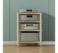 HiFi Audio Rack - Adjustable Stainless Steel Media Stand for Stereo Components Electronics & Home Theater - Modern Design Enhanced Durability Perfect for Audiophiles