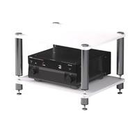 HiFi Audio Rack Cabinet - 2/3/4-Tier Record Player Stand AV Shelf for Turntable TV Table Amp Sky Box Printer - White 60x48x38cm (2 Tier)