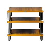 HiFi Audio RackSolid Wood AV Cabinet with Stainless Steel Legs Shock Absorbing Feet Record Player Stand & Amplifier Shelf for Optimal Sound Quality