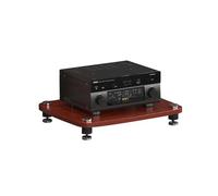HiFi Audio Tower Stand - Wooden Media Rack for CD & Record Player - Stereo Component Cabinet - Corner Storage for TV & Game Consoles - Home Organizer (Red 1 Tier)