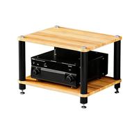 HiFi AV Rack 2/3/4-Tier Stand - Multifunctional Media Shelf for Living Room Record Player & Amplifier Cabinet Wooden Storage Rack Space-Saving Design (60x48x37cm 2-Tier)