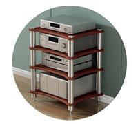 HiFi AV Rack 3-Tier TV Stand & Speaker Cabinet Amplifier Shelf Stylish Home Audio Furniture Brown-A Finish Size: 60x48x62cm Perfect for Equipment Storage