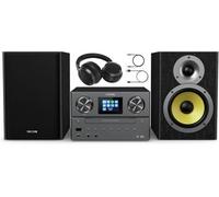 HiFi Bundle for PHILIPS TAM8905 Internet Micro Music System with Bluetooth and DAB+/FM Internet Radio (USB, CD, MP3-CD, 100 W + Philips TAH6509 Blutooth/Wired Active Noise Cancelling H/P