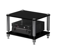HiFi Cabinet 2/3/4 Tiers - Record Player & AV Rack Stand for Turntable Amp Printer - Stylish Black TV Shelf 60x48x38cm (2 Tier) - Perfect for Home Theater Setup