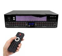 HiFi Graphic Equalizer, 20 Band Stereo EQ Processor, Audio Tuning System, LED Spectrum Analyzer, 15 Dynamic Modes and Remote Control, for Broadcast, Stage Performance, Home Audio