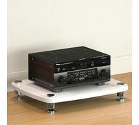 HiFi Home Theater Audio Rack Vibration Damping Speaker Stand 1-Tier Console Shelf for Entertainment & Gaming White Cabinet for Home/Office/Theater