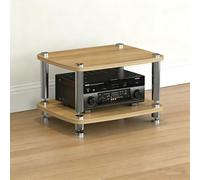 HiFi Home Theater Stand with 4 Stackable Shelves, Multi-Functional Design, Shock-Absorbing Legs, Perfect for Home Cinemas, Studios, and Entertainment Rooms (2 Levels)