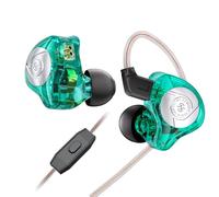 HiFi IEM for Gaming, CCZ MC02 in Ear Monitors, Clear Crystal Sound Gaming Earbuds, 10mm 1DD Wired Headphones with Patented IEMS Ear Tips for Computer Laptop School Students (Clear Cyan, With Mic)