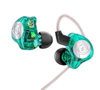 HiFi IEM for Gaming, CCZ MC02 in Ear Monitors, Clear Crystal Sound Gaming Earbuds, 10mm 1DD Wired Headphones with Patented IEMS Ear Tips for Computer Laptop School Students (Clear Cyan, Without Mic)