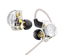 HiFi IEM for Gaming, CCZ MC02 in Ear Monitors, Clear Crystal Sound Gaming Earbuds, 10mm 1DD Wired Headphones with Patented IEMS Ear Tips for Computer Laptop School Students (Clear White, Without Mic)