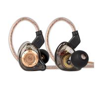 HiFi IEM for Gaming, CCZ MC02 MAX in Ear Monitors, Clear Crystal Sound Gaming Earbuds, 10mm 1DD Wired Headphones with Patented IEMS Ear Tips for Computer Laptop School Students (Black Gold, with mic)