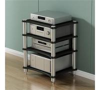 HiFi Ma Sto Cabinet 4 Tier AV Stand for o & Video Modern Record Player Rack Ste Conents Entertainment Fur Black AV Cabinet