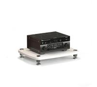 HiFi Media Stand AV Rack for Stereo Systems 4 Tier Audio Tower Storage Cabinet with Shelves Perfect for Living Room Game Room Studio (Black)