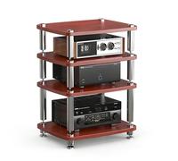 HiFi Media Stand AV Rack for Stereo Systems 4 Tier Audio Tower Storage Cabinet with Shelves Perfect for Living Room Game Room Studio (Black)