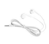 HiFi Music Wired Earphone Surround Sound, 3.5mm Plug Headphone WireControlled for Mobile Phone, Durable Material (White)