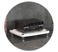 HiFi o Cabinet 1 2 3 4 Layer MDF Record Player nd Shock Absing Feet Power Amplifier Shelf Modern White Design Size 60x48x10cm t for Home Theater Setup