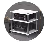 HiFi o Cabinet, 3-Tier Wooden Stand for Turntable, AV Receiver, Printer, Sky Box - White, 60 x 48 x 60 cm, Ideal for Home o Setup, Sto Solut