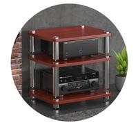 HIFI o Cabinet Stand - 3 Tier MDF Record Player Rack with Shock-Absing Feet Power Amplifier Shelf Modern Brown h 60x48x57cm t for ophiles and Home Entertainment.