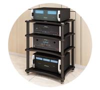 HiFi o Rack 1/2/3/4 Layers, Cabinet, Amplifier Stand, le Speaker Tr Support, Ste Device Sto (Color: Black, Size: 6)