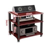 HiFi o Rack, Adjustable MDF TV Stand, 3-Tier Entertainment Unit, Multi-Functal Ma Sto, Brown, 60 x 48 x 54 cm - Perfect for Home o Systems