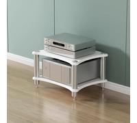 HiFi o Rack Cabinet Ste Record Player Stand Modern Home AV Ma Fur Rounded Corner Design Slish Sto Shelving for Living Room or Bedroom