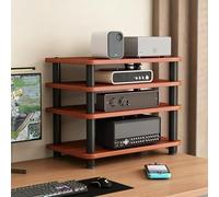 HiFi o Rack for AV Equint Gaming Room & Home Office nizer Corner Desk Sto Solut (Brown 49x50cm / 19.3x19.7in)