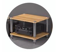 HiFi Rack 4 Tiers AV Shelf - Audio Stand for Record Player & Devices Wooden Cabinet with Shock Absorbing Feet Perfect for Audio Video Components (60x48x40cm)
